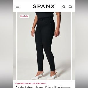 Spanx Skinny Ankle Jeans Medium Petite Clean Black